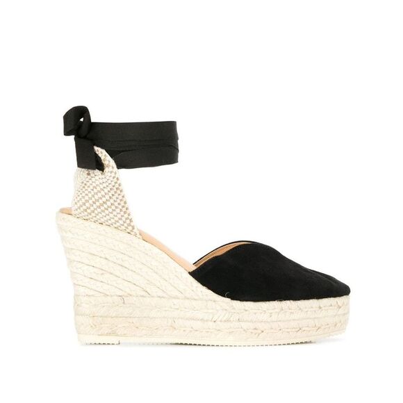 Manebi Women Hamptons Suede Heart-Shaped Wedge Espadrilles